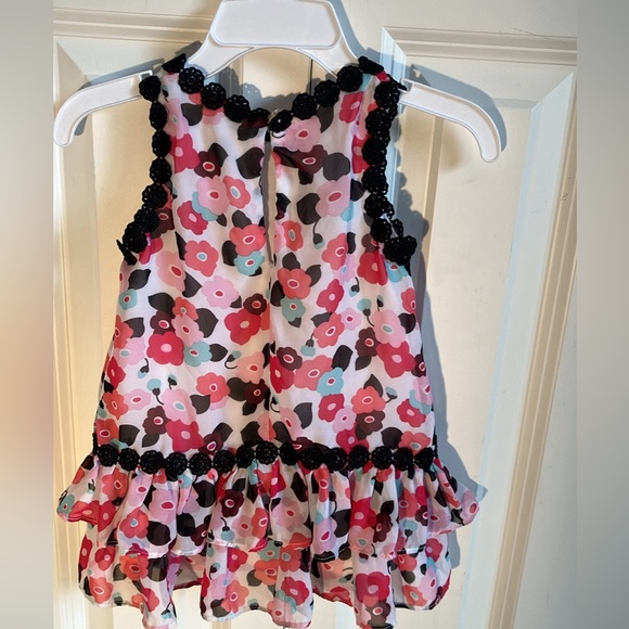 Fabulous Kate Spade ♠️ 12 month floral dress with black flower trim - Picture 4 of 8